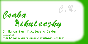 csaba mikuleczky business card